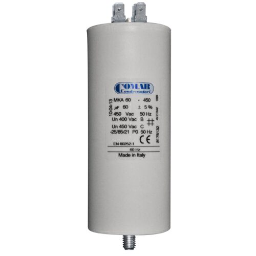 CONDENSATORE MONOFASE MKA 450V 60MF C/CODOLO