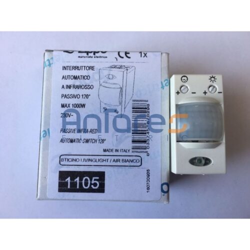 INTERRUTTORE AUTOMATICO INFRAROSSO PASSIVO 120° BTICINO LIVING LIGHT MAX 1000W 230VAC
