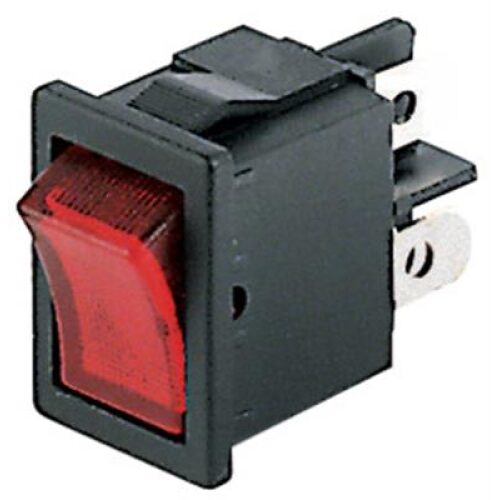 INTERRUTTORE UNIPOLARE MINUATURA ROSSO