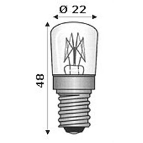 LAMPADA ALOGENA 24V 25W E14 22X48MM