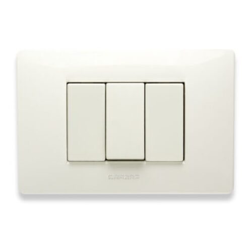 PLACCA MASTER MIX 3 MODULI BIANCO ASPEN RETTANGOLARE