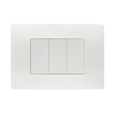 PLACCA TECNOPOLIMERI 3MODULI BIANCA NEA FLEXA