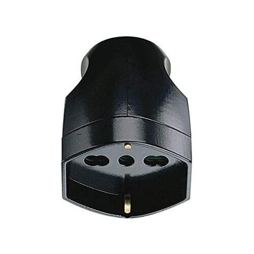 PRESA VOLANTE SCHUKO 2X16A+T BIVALENTE NERA