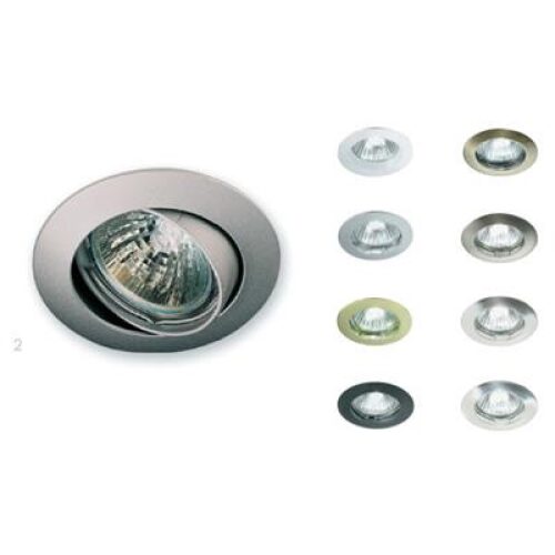 FARETTO INCASSATO STAR LIGHT 2 G5.3 ORIENTABILE ALLUMINIO D. INTERNO 55MM