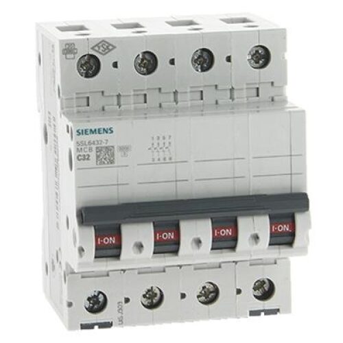 INTERRUTTORE MAGNETO TERMICO SIEMENS 3P+N 4 MODULI 32A