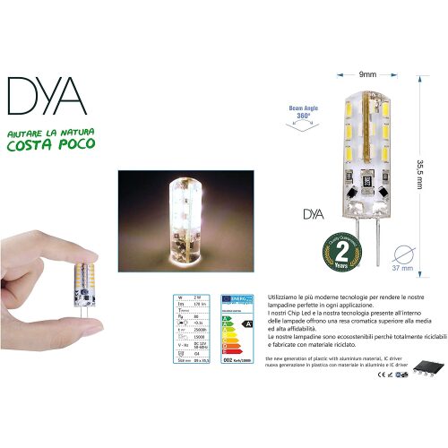 LAMPADA LED BISPINA G4 2W 12V 3000K