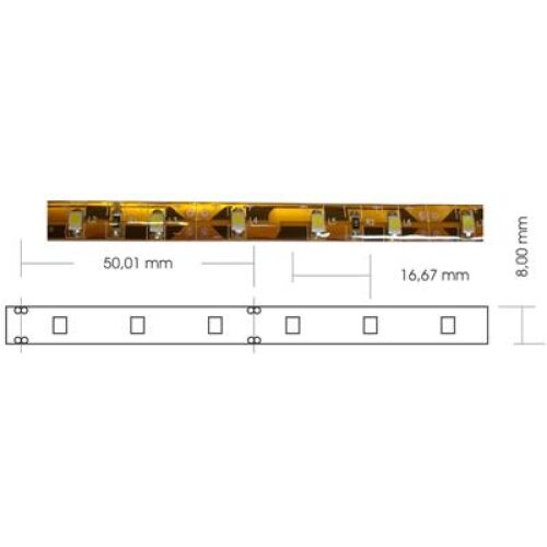 STRIP 3528 3000K 12V 24W 60LED/M 5M IP65
